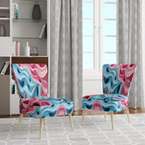 Op Art Blue And Pink Focus - Upholstered Modern Accent Chairs