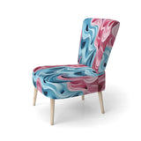 Op Art Blue And Pink Focus - Upholstered Modern Accent Chairs