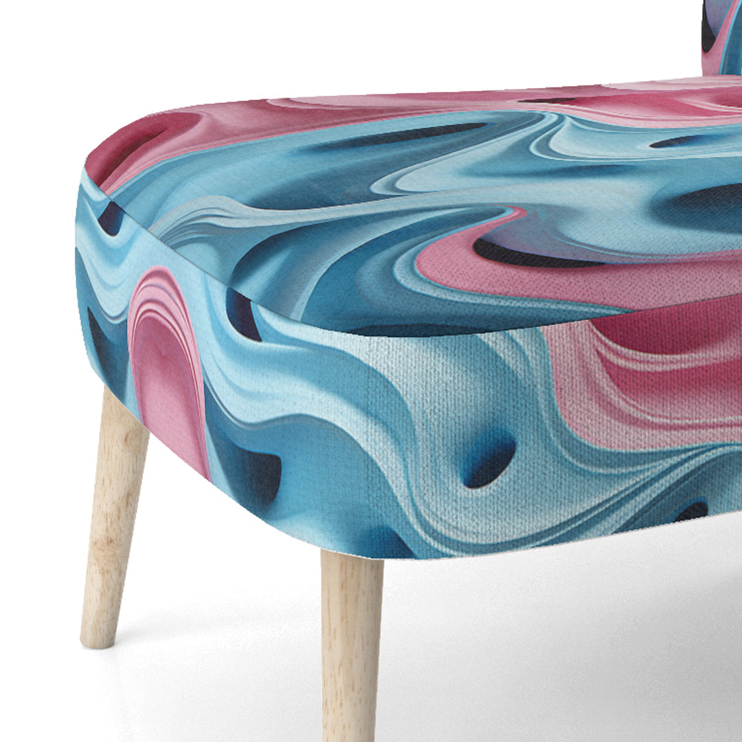 Op Art Blue And Pink Focus - Upholstered Modern Accent Chairs