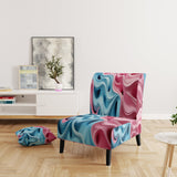 Op Art Blue And Pink Focus - Upholstered Modern Accent Chairs