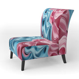 Op Art Blue And Pink Focus - Upholstered Modern Accent Chairs