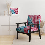 Op Art Blue And Pink Focus - Upholstered Modern Accent Chairs