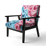 Op Art Blue And Pink Focus - Upholstered Modern Accent Chairs