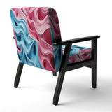 Op Art Blue And Pink Focus - Upholstered Modern Accent Chairs