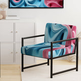 Op Art Blue And Pink Focus - Upholstered Modern Accent Chairs