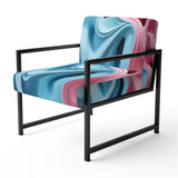 Op Art Blue And Pink Focus - Upholstered Modern Accent Chairs