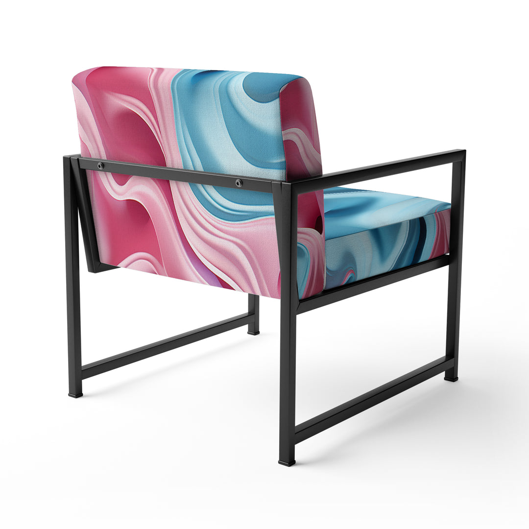 Op Art Blue And Pink Focus - Upholstered Modern Accent Chairs
