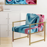 Op Art Blue And Pink Focus - Upholstered Modern Accent Chairs