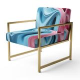 Op Art Blue And Pink Focus - Upholstered Modern Accent Chairs