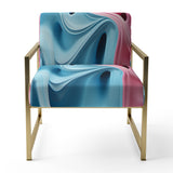 Op Art Blue And Pink Focus - Upholstered Modern Accent Chairs
