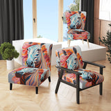 Colorful Zebra Portrait - Modern Accent Side Chair