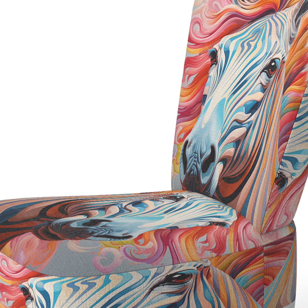 Colorful Zebra Portrait - Modern Accent Side Chair