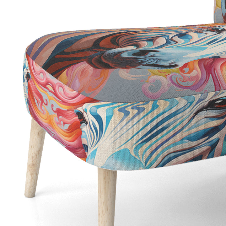 Colorful Zebra Portrait - Modern Accent Side Chair