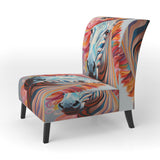 Colorful Zebra Portrait - Modern Accent Side Chair
