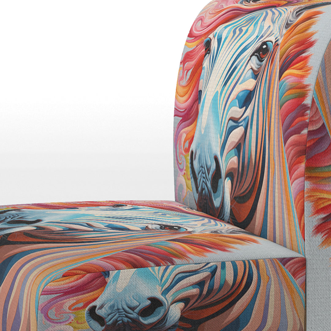 Colorful Zebra Portrait - Modern Accent Side Chair