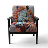 Colorful Zebra Portrait - Modern Accent Side Chair