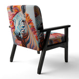 Colorful Zebra Portrait - Modern Accent Side Chair