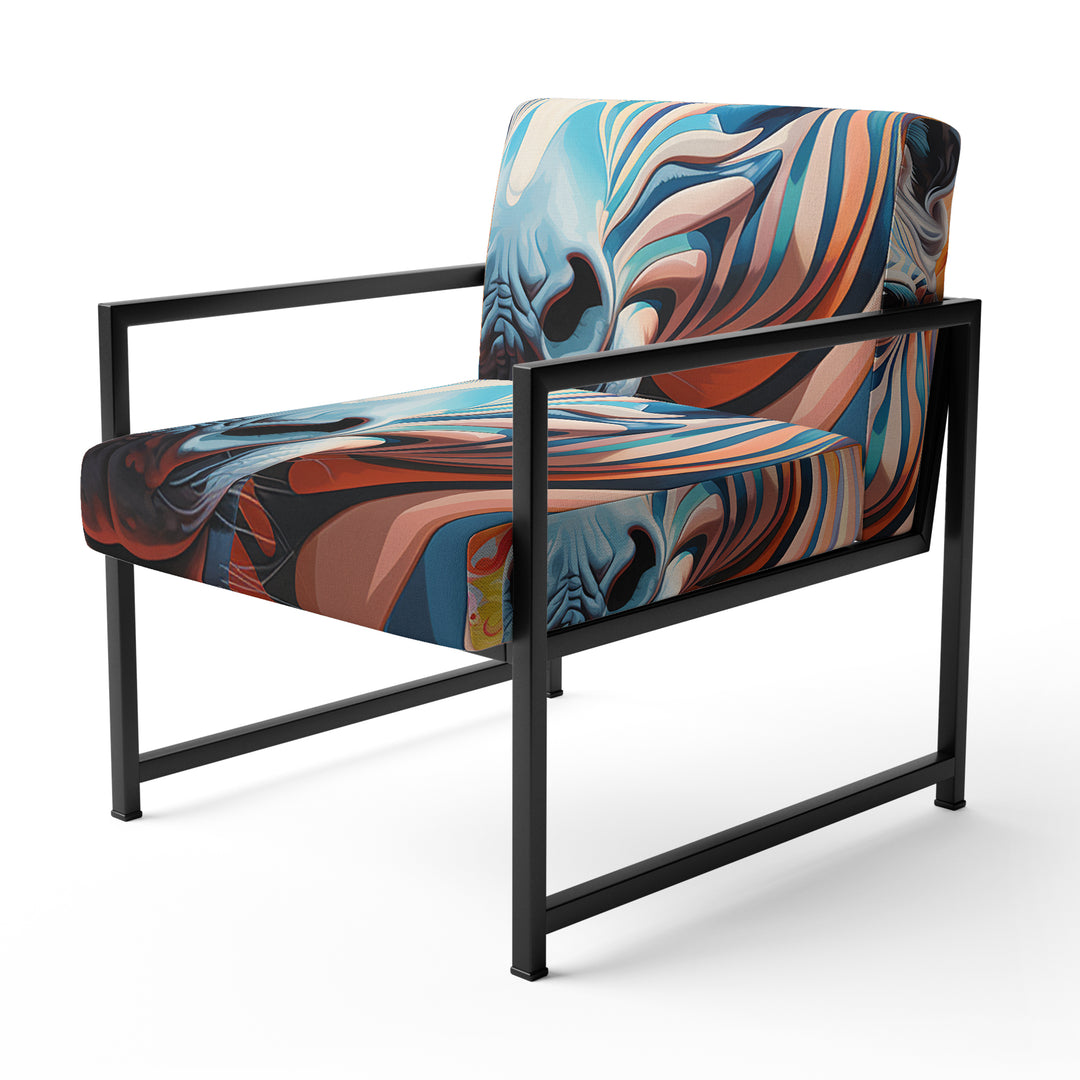 Colorful Zebra Portrait - Modern Accent Side Chair