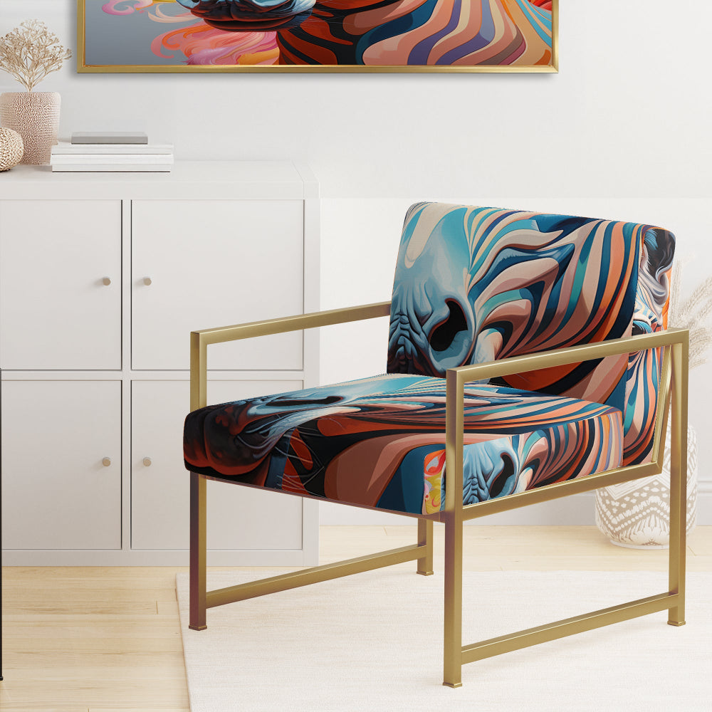 Colorful Zebra Portrait - Modern Accent Side Chair