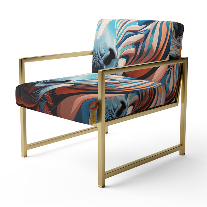 Colorful Zebra Portrait - Modern Accent Side Chair
