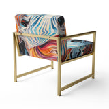 Colorful Zebra Portrait - Modern Accent Side Chair