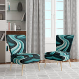 Turquoise Black Opt Art In - Modern Arm Chair