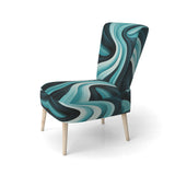 Turquoise Black Opt Art In - Modern Arm Chair
