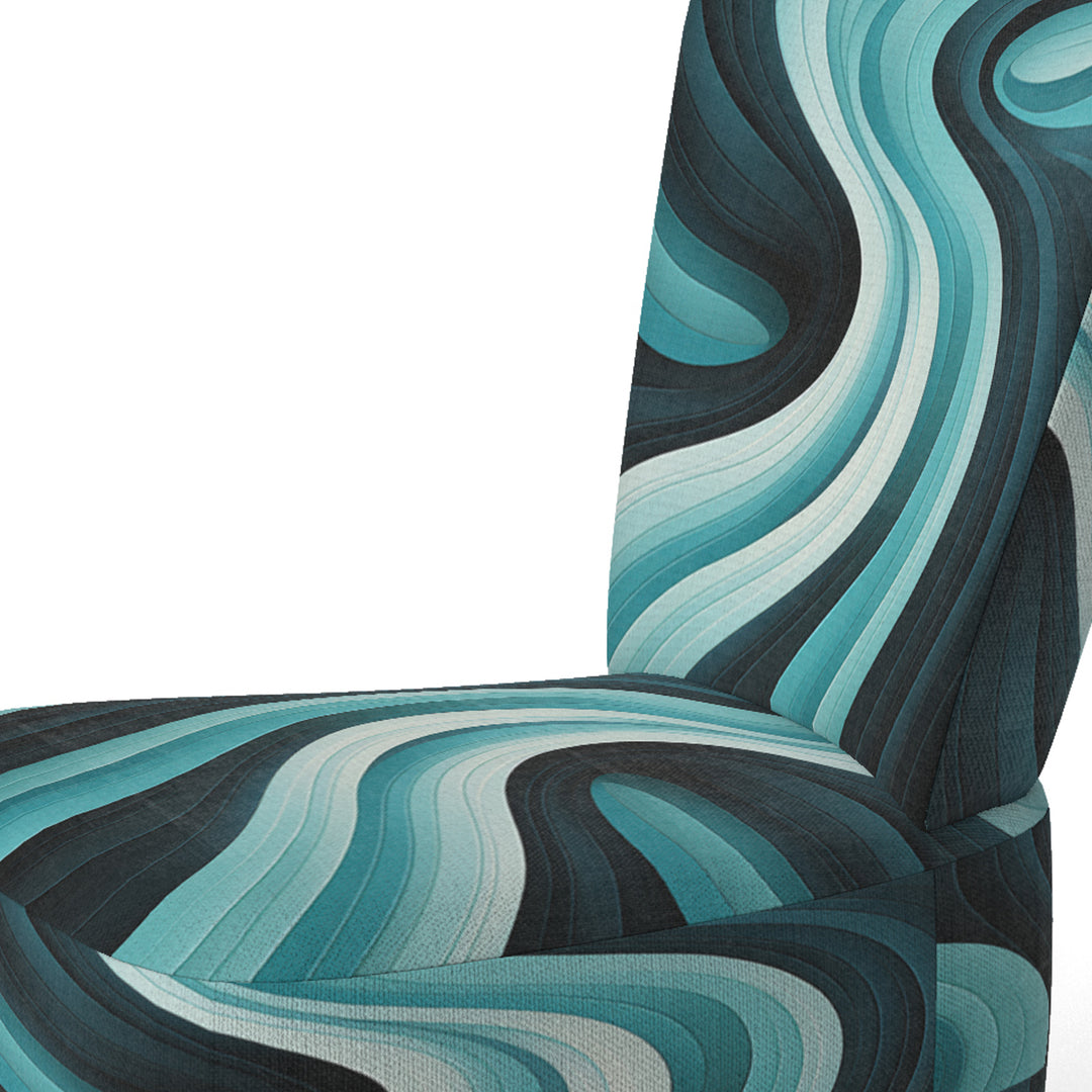 Turquoise Black Opt Art In - Modern Arm Chair