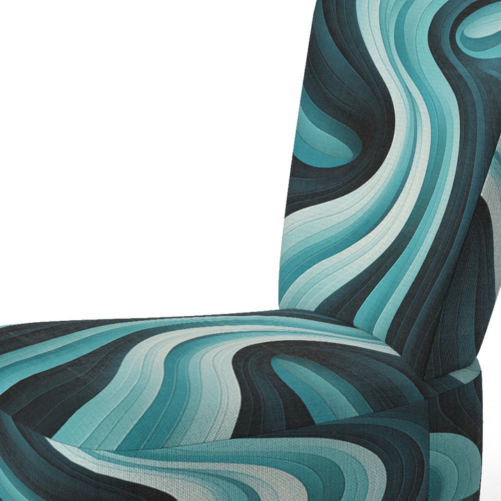 Turquoise Black Opt Art In - Modern Arm Chair
