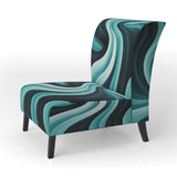 Turquoise Black Opt Art In - Modern Arm Chair