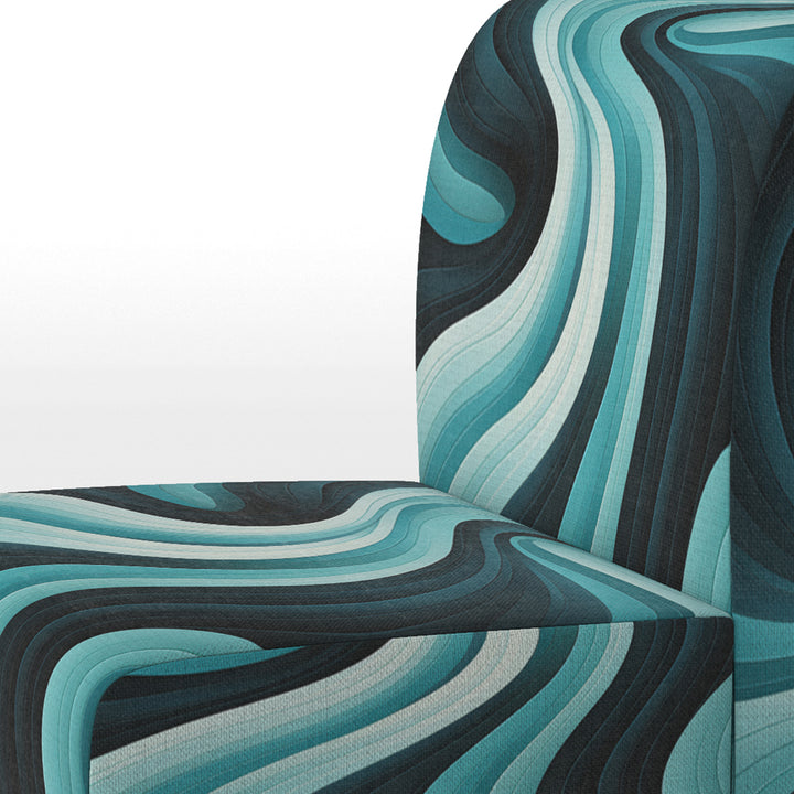 Turquoise Black Opt Art In - Modern Arm Chair