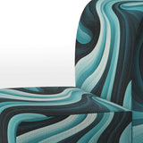 Turquoise Black Opt Art In - Modern Arm Chair
