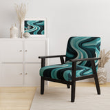 Turquoise Black Opt Art In - Modern Arm Chair