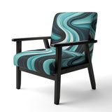 Turquoise Black Opt Art In - Modern Arm Chair