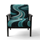 Turquoise Black Opt Art In - Modern Arm Chair