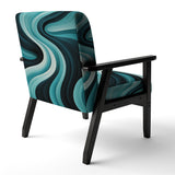 Turquoise Black Opt Art In - Modern Arm Chair