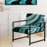 Turquoise Black Opt Art In - Modern Arm Chair