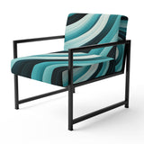 Turquoise Black Opt Art In - Modern Arm Chair