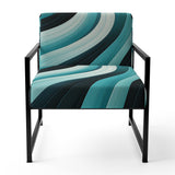 Turquoise Black Opt Art In - Modern Arm Chair
