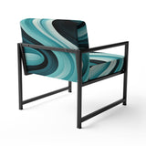 Turquoise Black Opt Art In - Modern Arm Chair