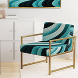 Turquoise Black Opt Art In - Modern Arm Chair