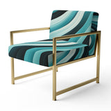 Turquoise Black Opt Art In - Modern Arm Chair