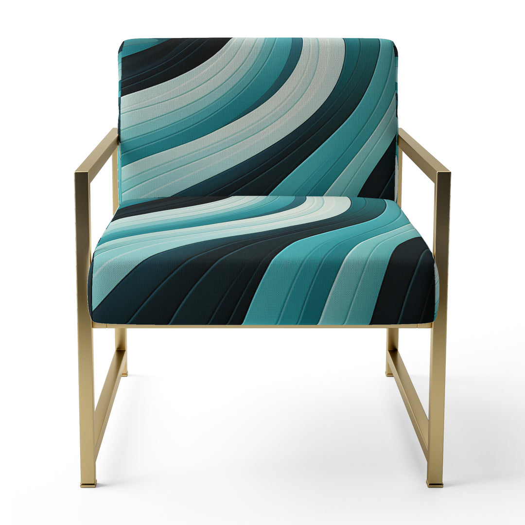 Turquoise Black Opt Art In - Modern Arm Chair