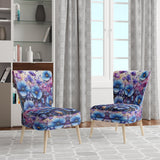 Blue Purple Pansies Field Pointillism Dot - Traditional Arm Chair