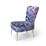 Blue Purple Pansies Field Pointillism Dot - Traditional Arm Chair