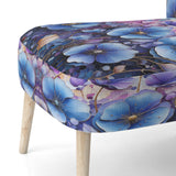 Blue Purple Pansies Field Pointillism Dot - Traditional Arm Chair