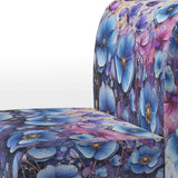 Blue Purple Pansies Field Pointillism Dot - Traditional Arm Chair