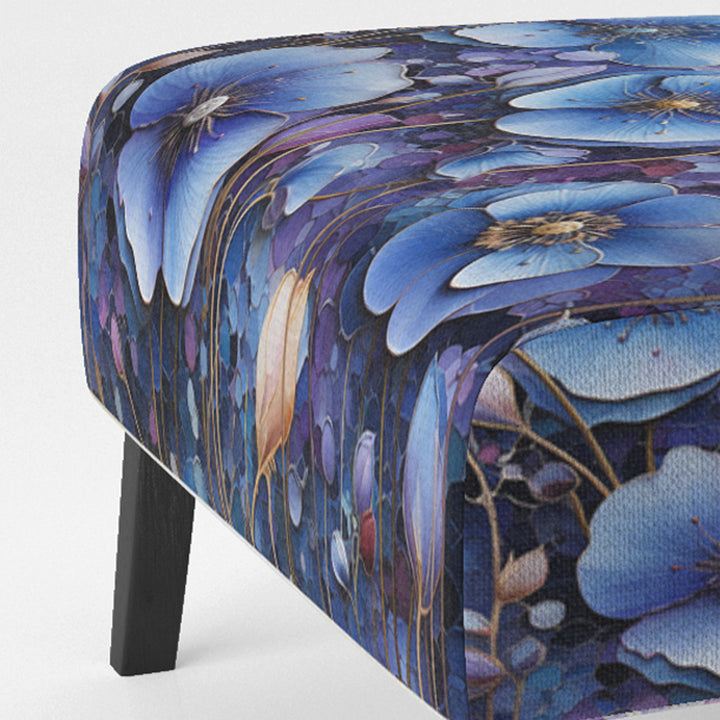 Blue Purple Pansies Field Pointillism Dot - Traditional Arm Chair