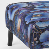 Blue Purple Pansies Field Pointillism Dot - Traditional Arm Chair