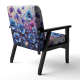 Blue Purple Pansies Field Pointillism Dot - Traditional Arm Chair